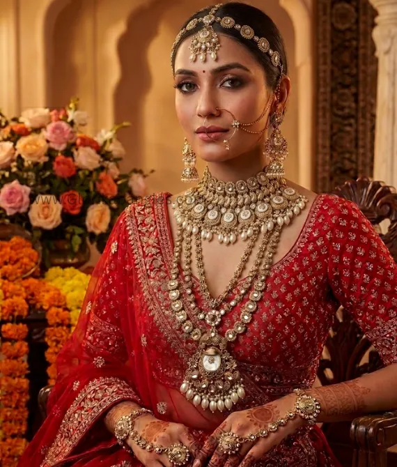 Antique Gold Kundan Bridal Set